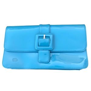 Ann Taylor Loft Women’s Purse Clutch or Shoulder Bag.Turquoise.Patent Leather.